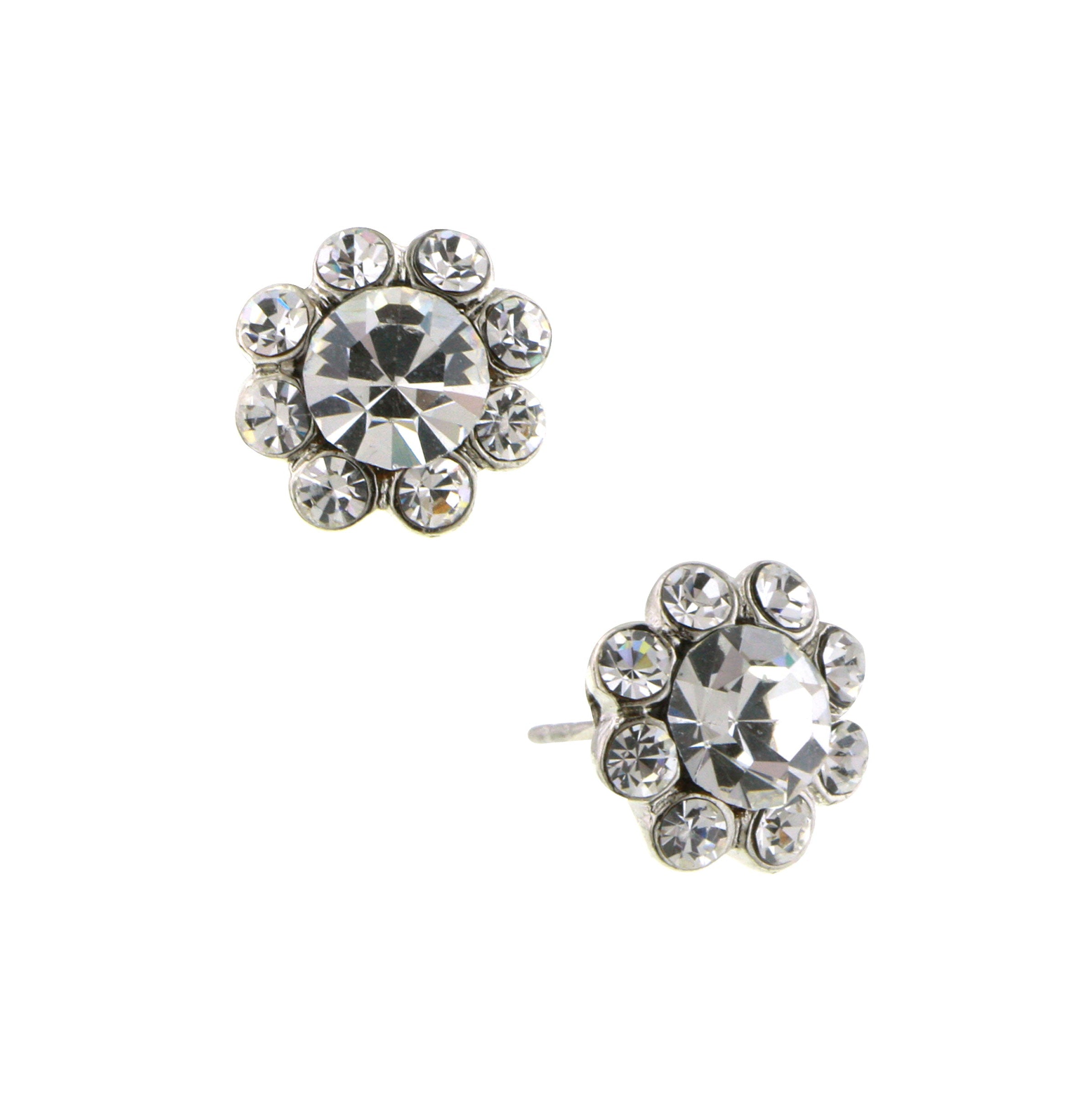 1928 Jewelry Crystal Flower Stud Earrings