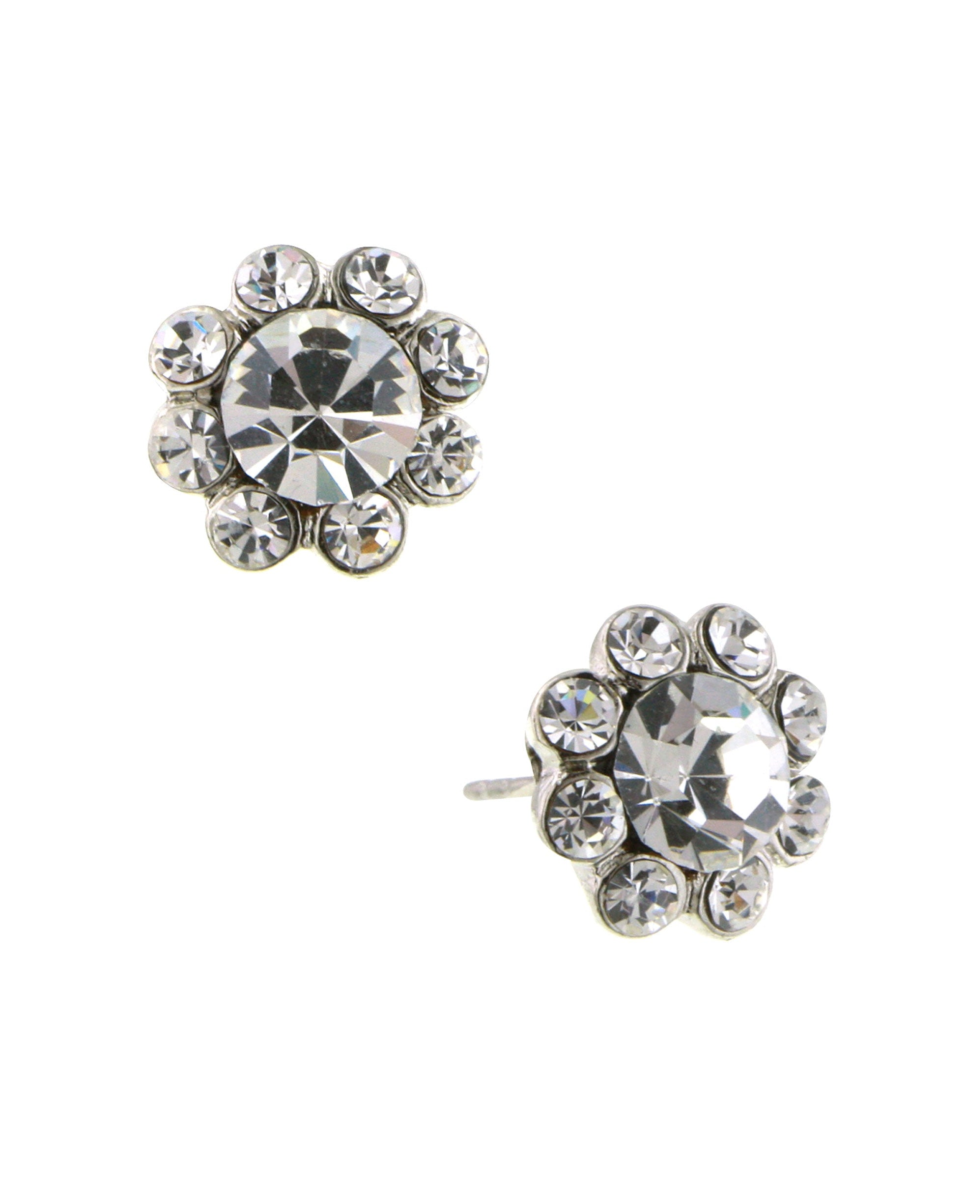 1928 Jewelry Crystal Flower Stud Earrings