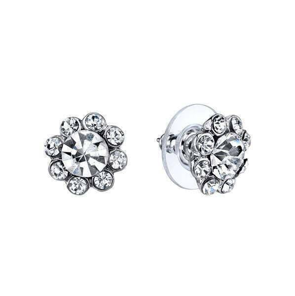 1928 Jewelry Crystal Flower Stud Earrings
