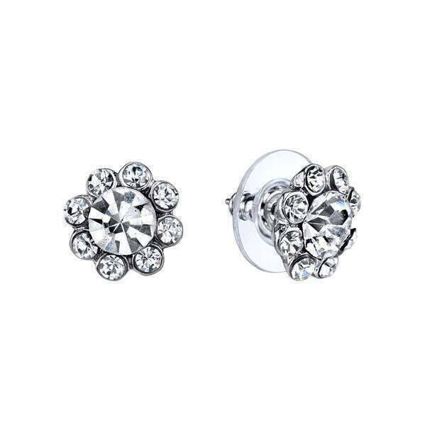 1928 Jewelry Crystal Flower Stud Earrings