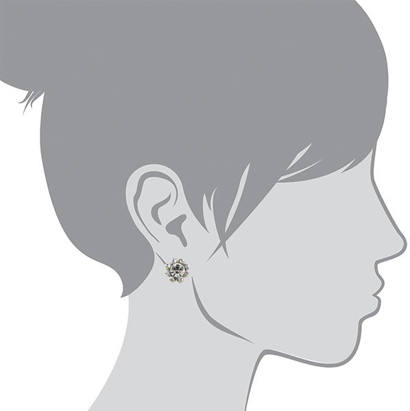 1928 Jewelry Crystal Flower Stud Earrings
