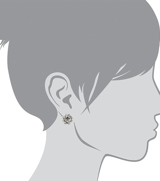 1928 Jewelry Crystal Flower Stud Earrings