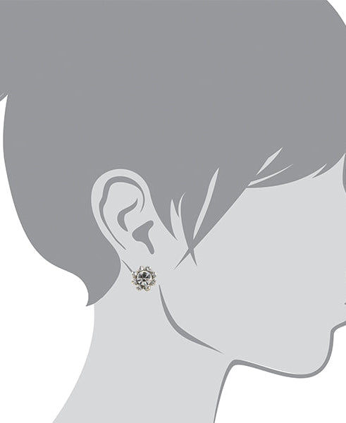 1928 Jewelry Crystal Flower Stud Earrings