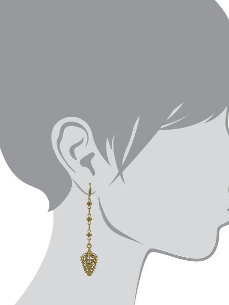 1928 Jewelry Gold Art Nouveau Inspired Filigree Linear Earrings