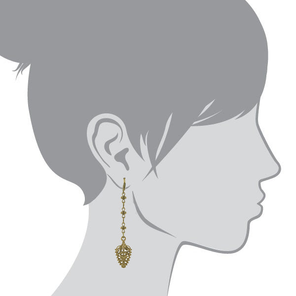 1928 Jewelry Gold Art Nouveau Inspired Filigree Linear Earrings