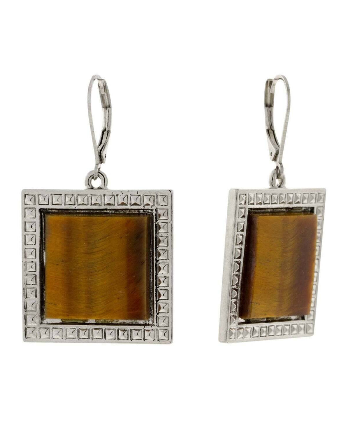 1928 Jewelry Serenity Square Gemstone Drop Earrings