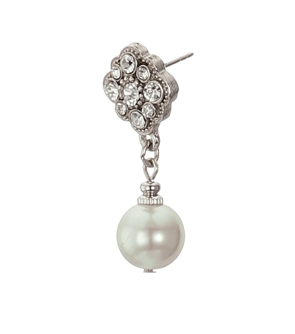 1928 Bridal Faux Pearl And Crystal Drop Earrings