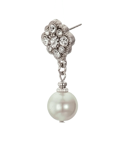 1928 Bridal Faux Pearl And Crystal Drop Earrings
