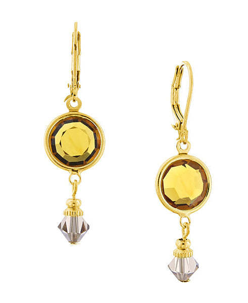 1928 Jewelry Austrian Crystal Channel Drop Earrings