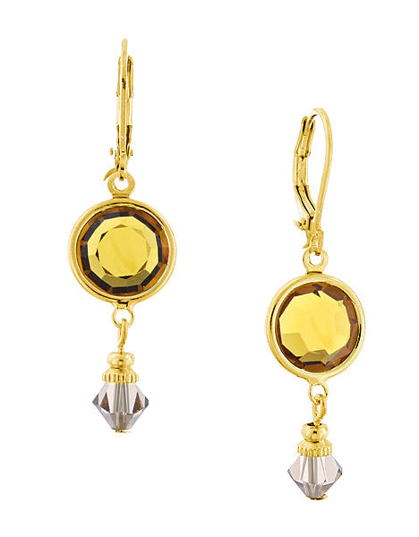 1928 Jewelry Austrian Crystal Channel Drop Earrings