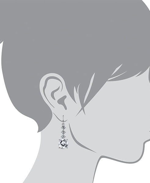 1928 Jewelry Crystal Round Faceted Drop Earrings