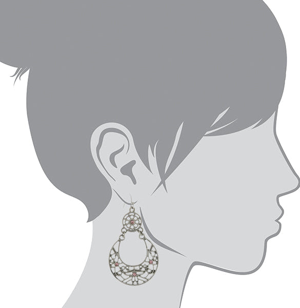 1928 Jewelry Amethyst Purple Large Filigree Drop Earrings