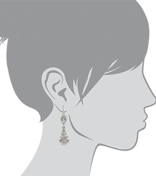 1928 Jewelry Multi Crystal Teardrop Drop Earrings