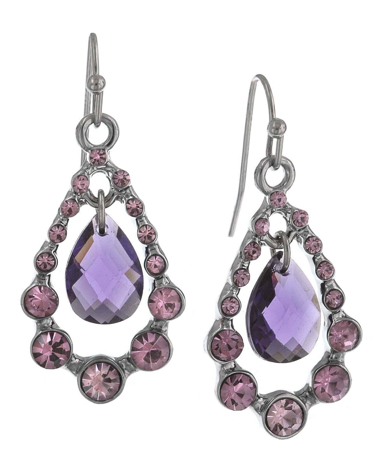 2028 Jewelry Multi Crystal Nested Teardrop Earrings