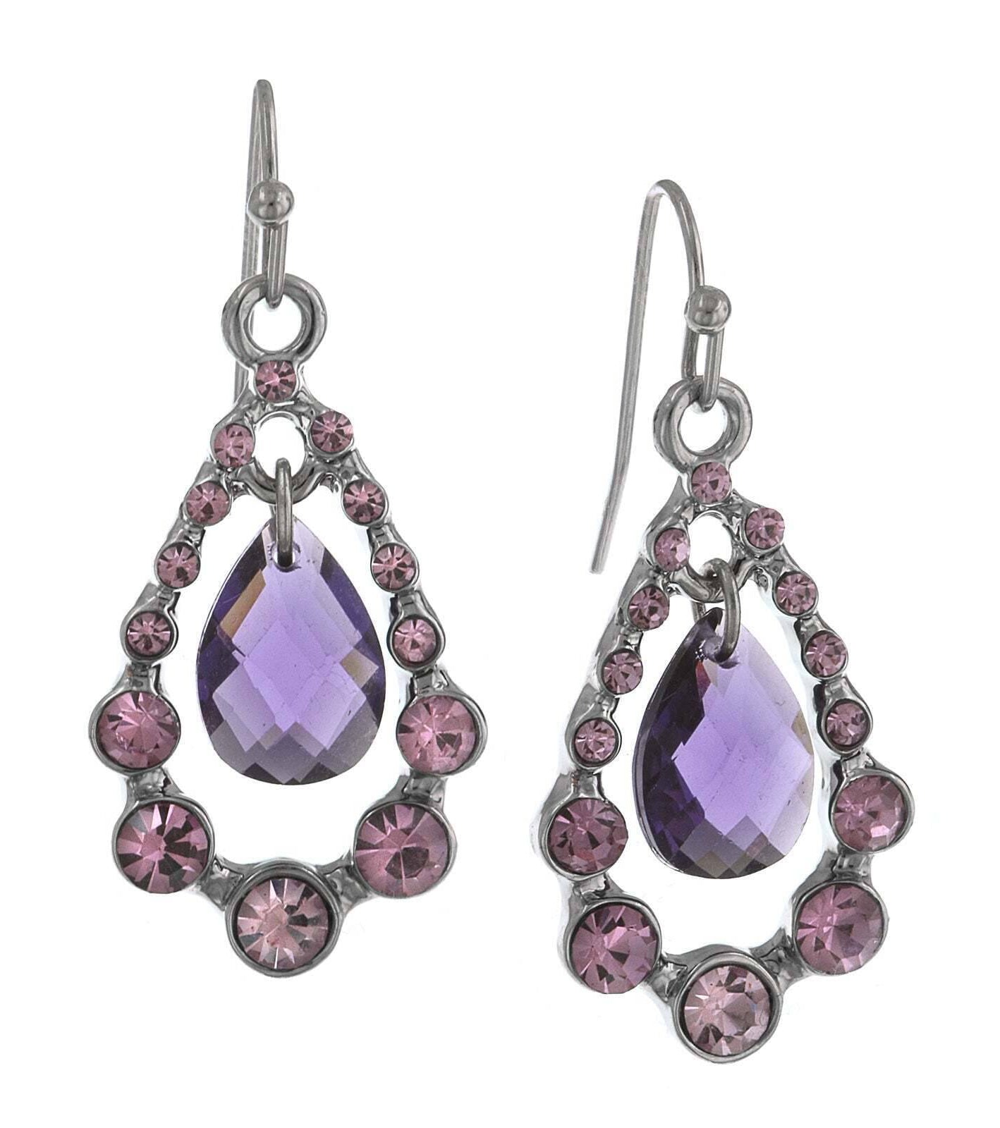 2028 Jewelry Multi Crystal Nested Teardrop Earrings