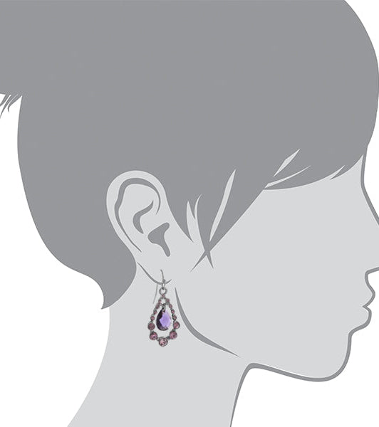 2028 Jewelry Multi Crystal Nested Teardrop Earrings