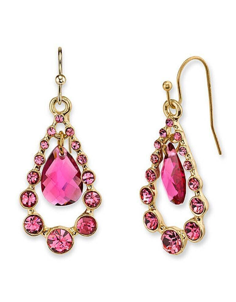 2028 Jewelry Multi Crystal Nested Teardrop Earrings