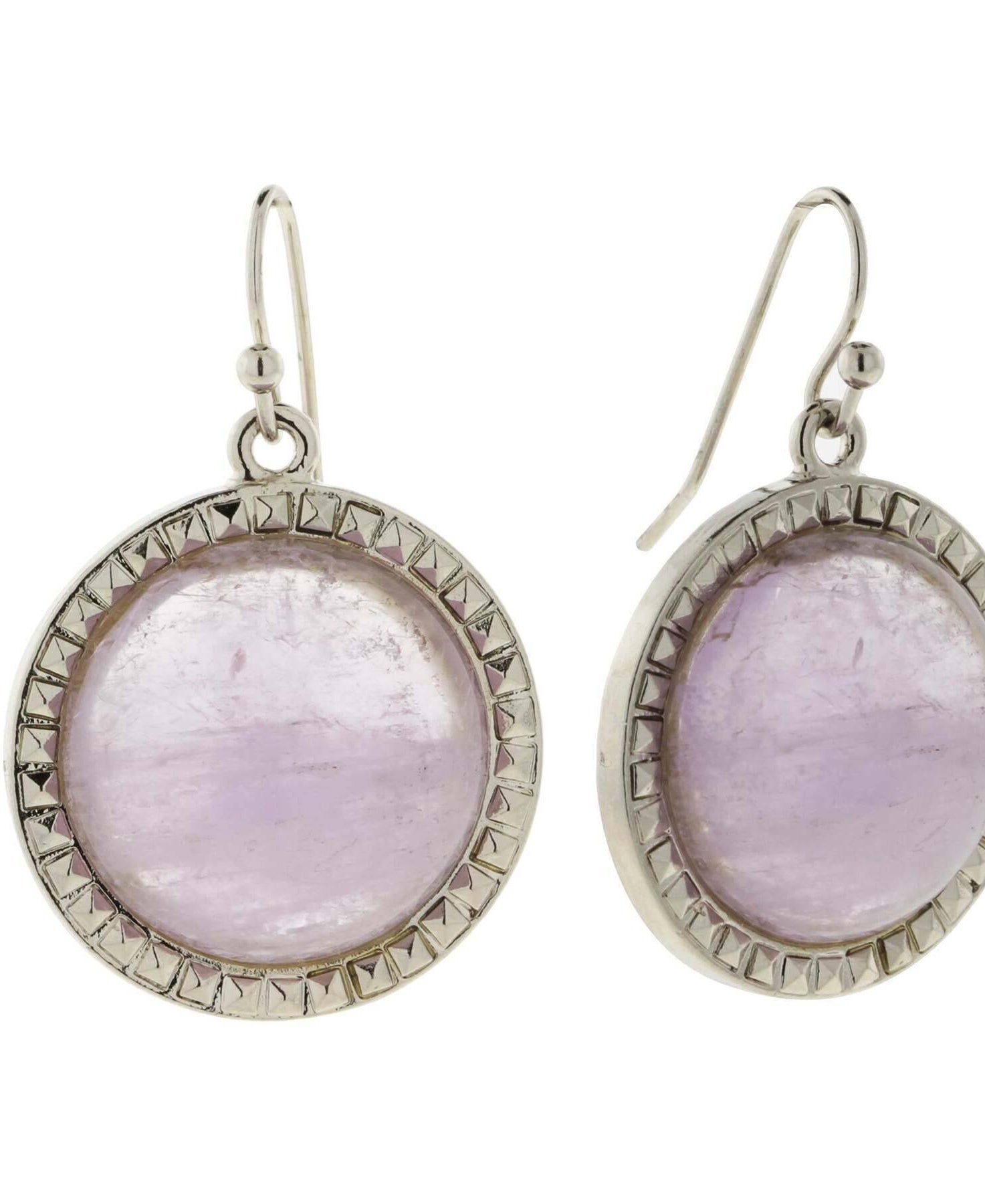 1928 Jewelry Round Textured Square Gemstone Wire Drop Earrings