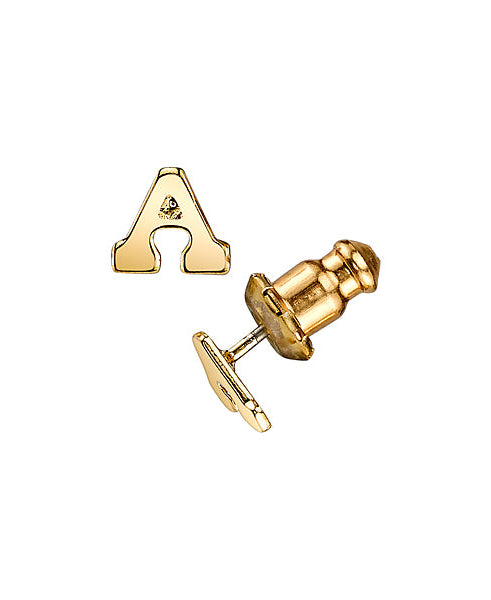 1928 Jewelry Gold Initial Button Earrings