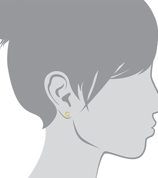 1928 Jewelry Gold Initial Button Earrings