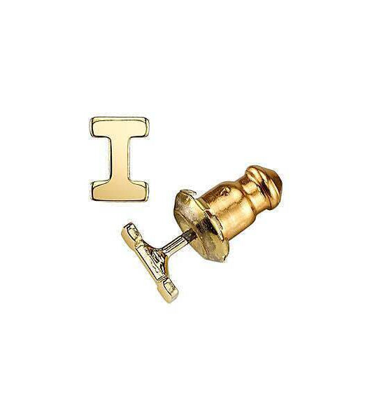 1928 Jewelry Gold Initial Button Earrings