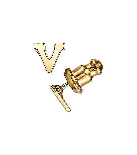 1928 Jewelry Gold Initial Button Earrings