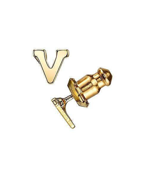 1928 Jewelry Gold Initial Button Earrings