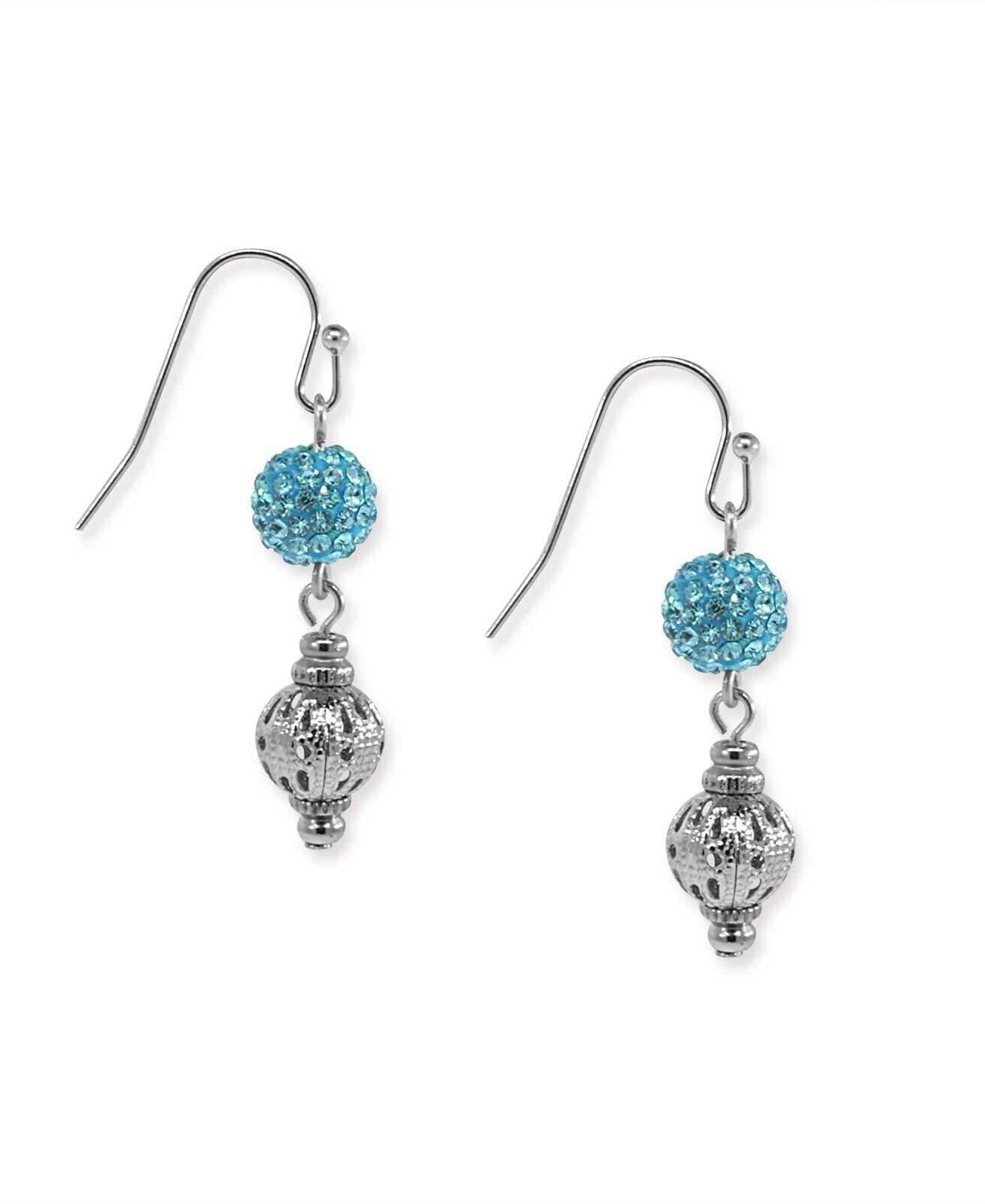 1928 Jewelry Fireball And Filigree Drop Earrings