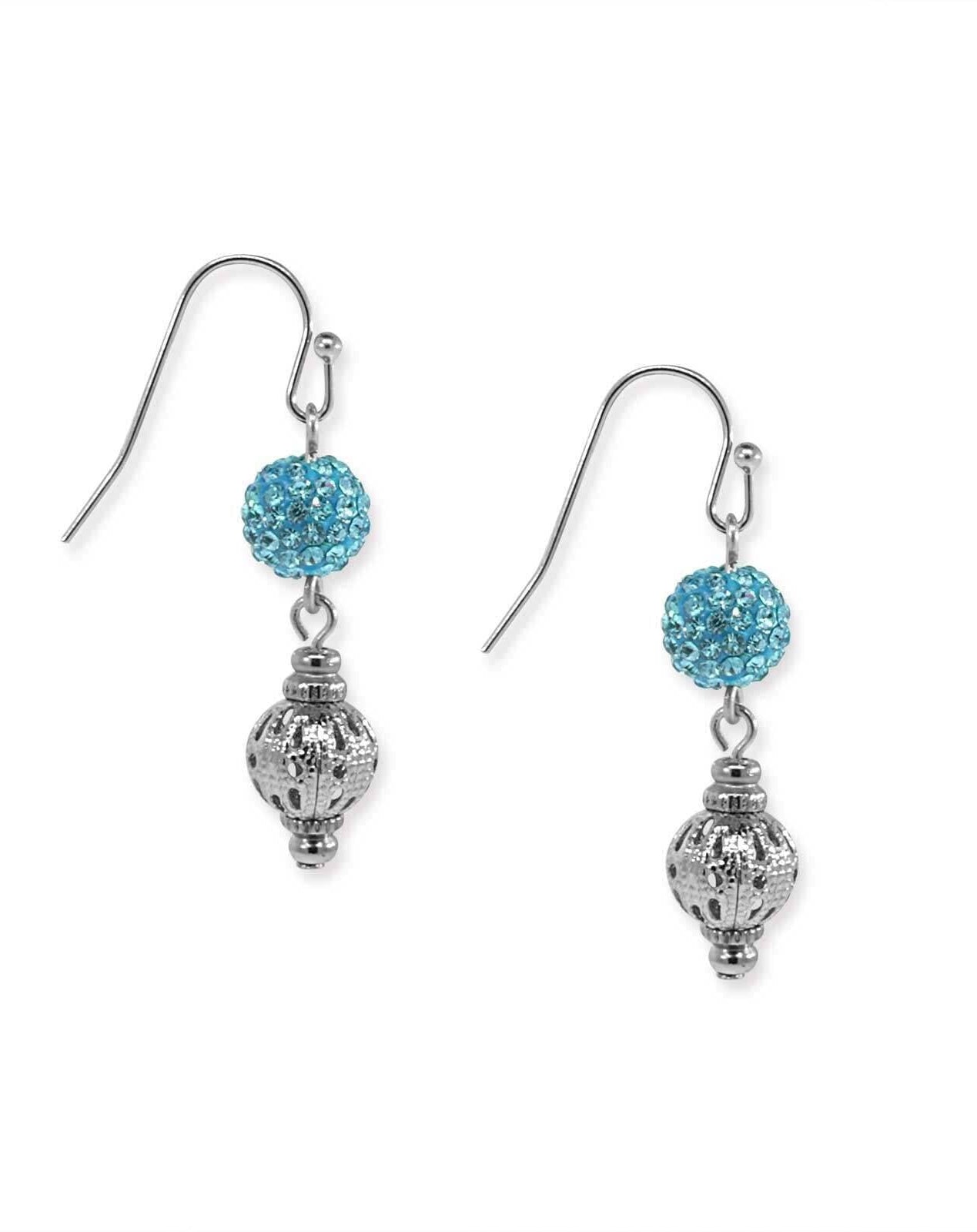 1928 Jewelry Fireball And Filigree Drop Earrings