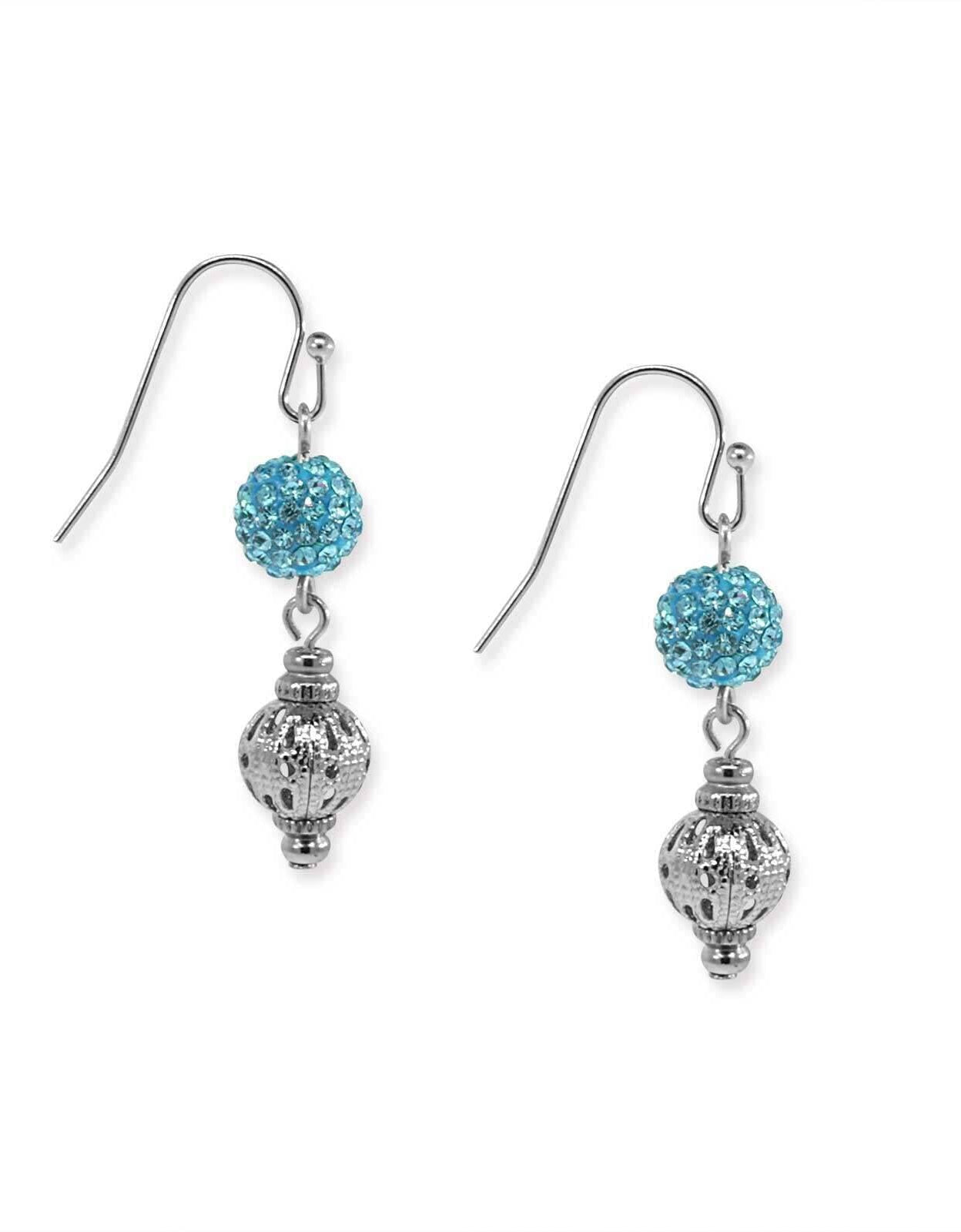 1928 Jewelry Fireball And Filigree Drop Earrings