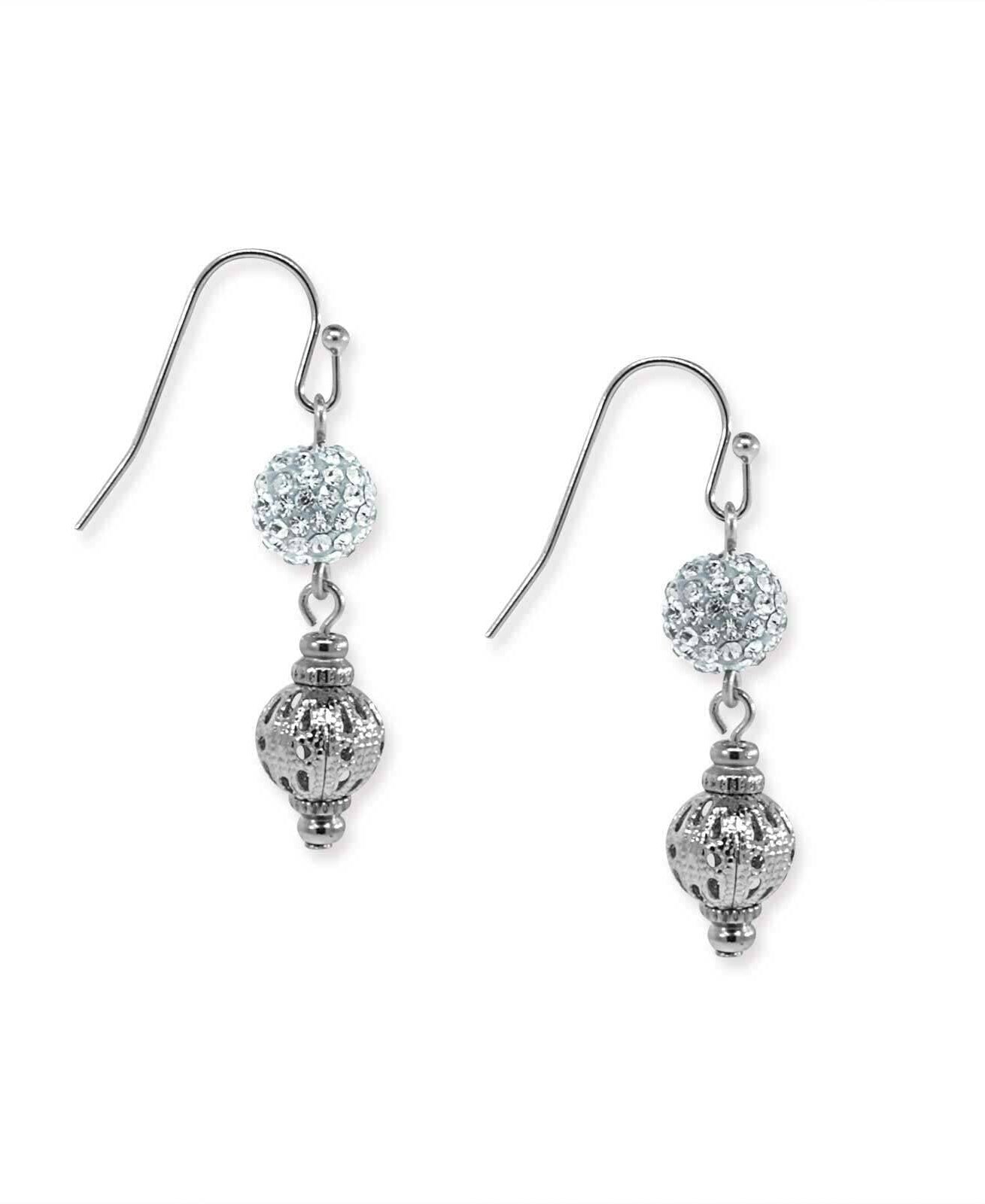 1928 Jewelry Fireball And Filigree Drop Earrings