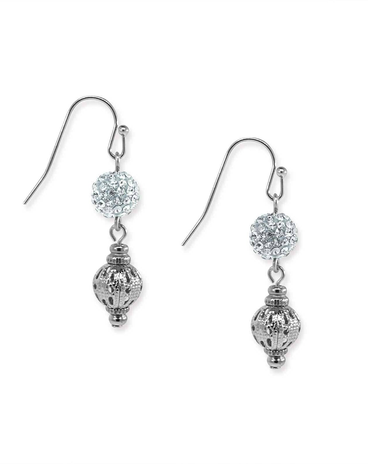1928 Jewelry Fireball And Filigree Drop Earrings