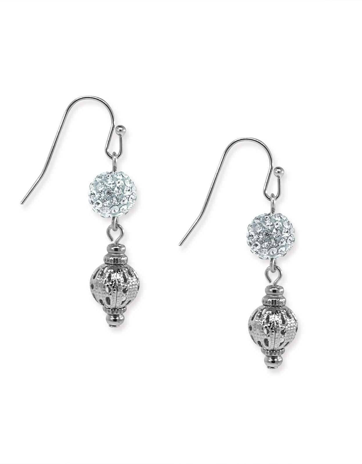 1928 Jewelry Fireball And Filigree Drop Earrings