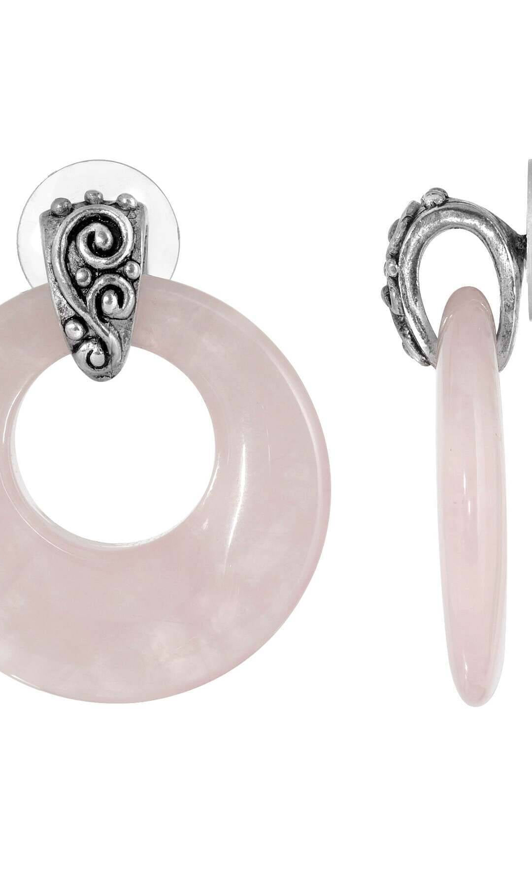 1928 Jewelry Ancienne Gemstone Hoop Post Drop Earrings