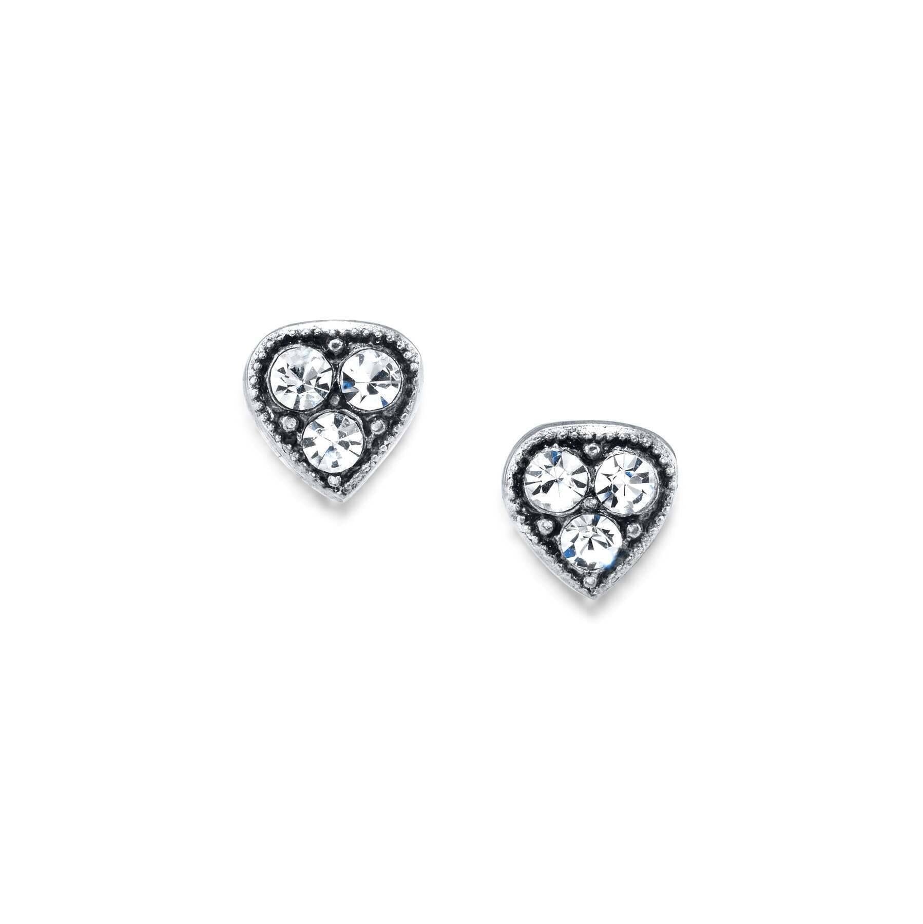 1928 Jewelry Crystal Heart Stud Earrings