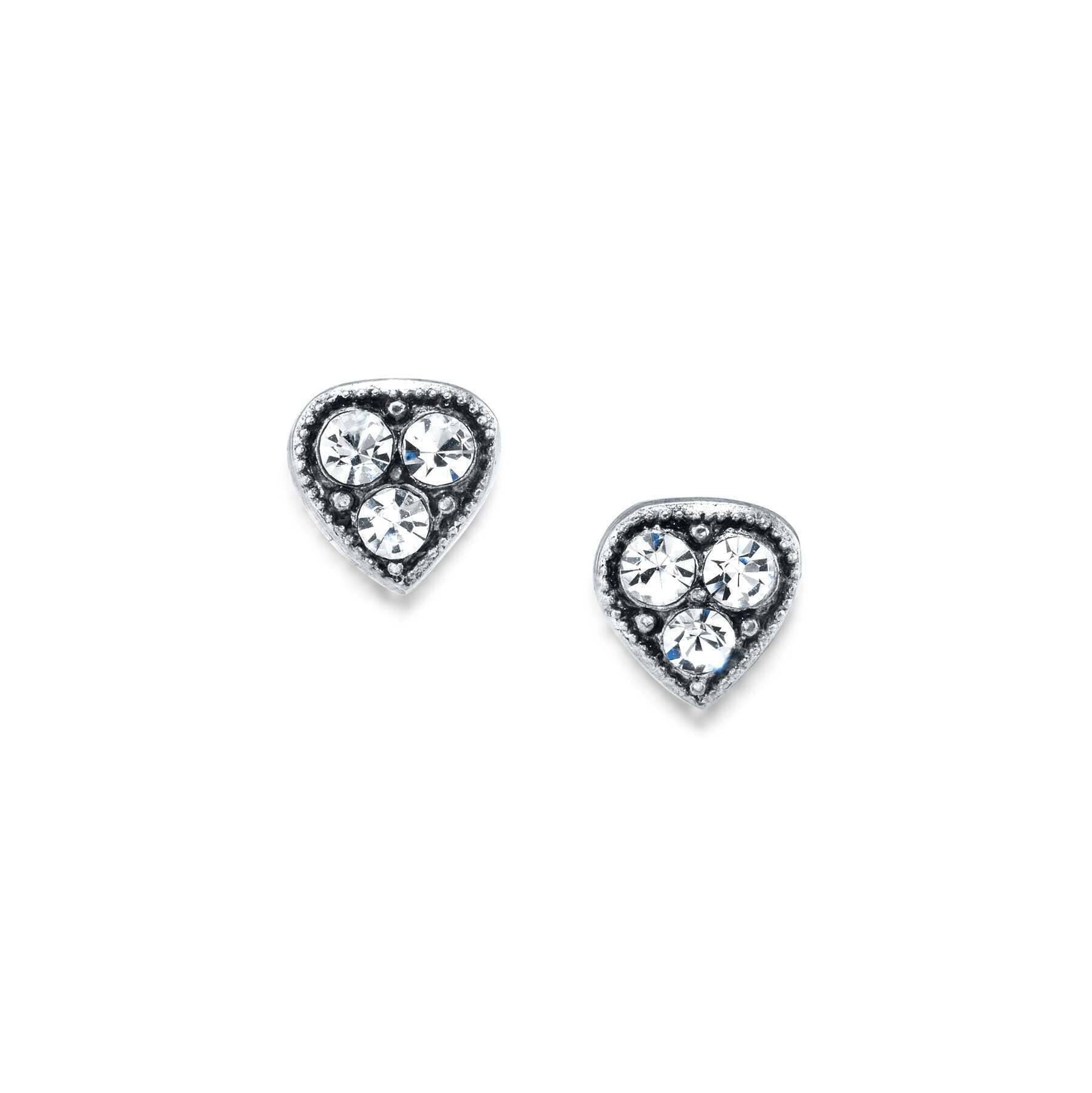 1928 Jewelry Crystal Heart Stud Earrings