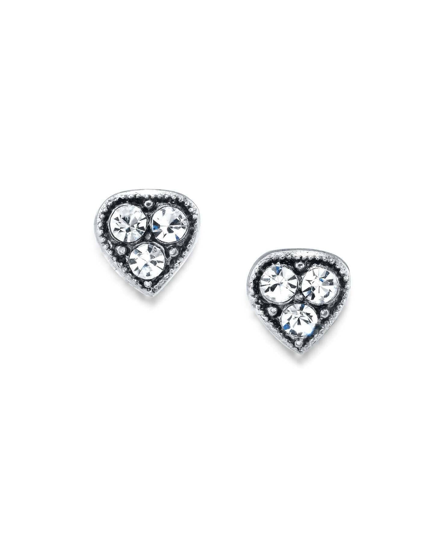 1928 Jewelry Crystal Heart Stud Earrings