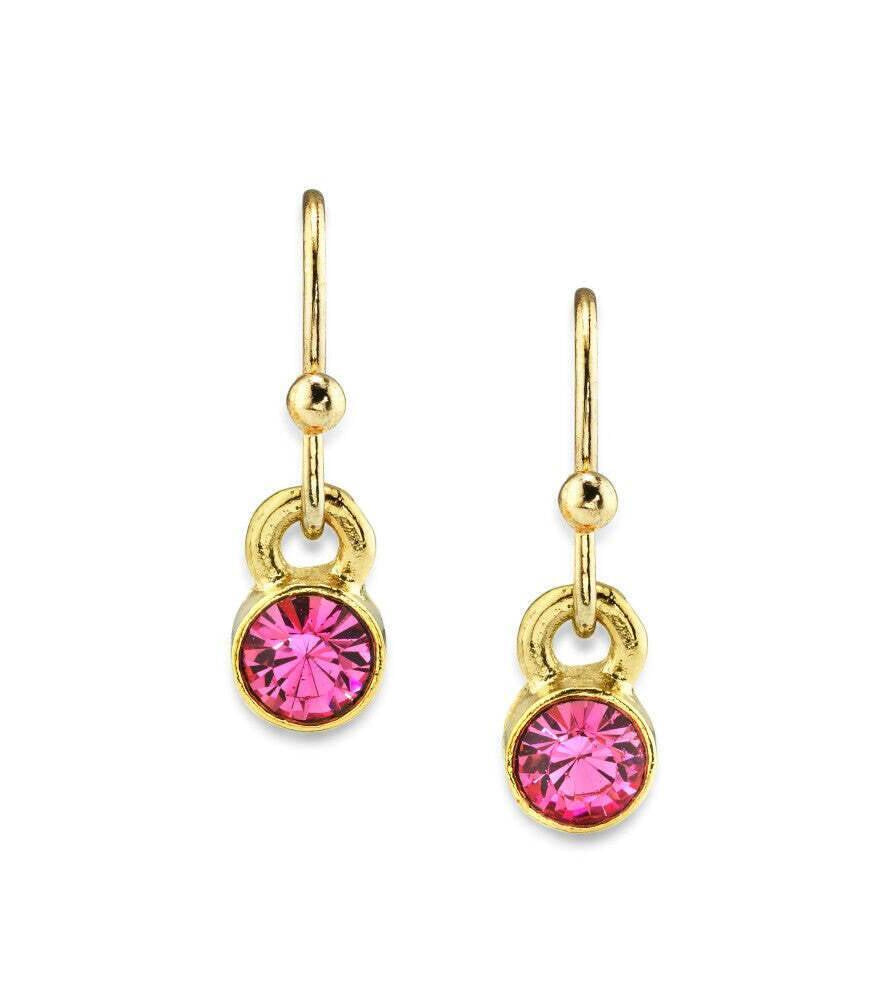 1928 Jewelry Round Crystal Wire Drop Earrings