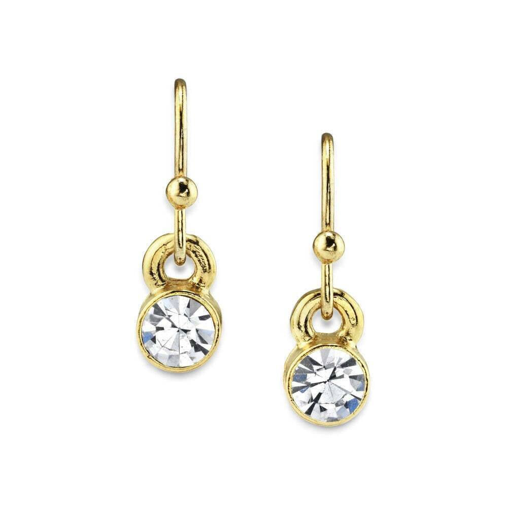 1928 Jewelry Round Crystal Wire Drop Earrings