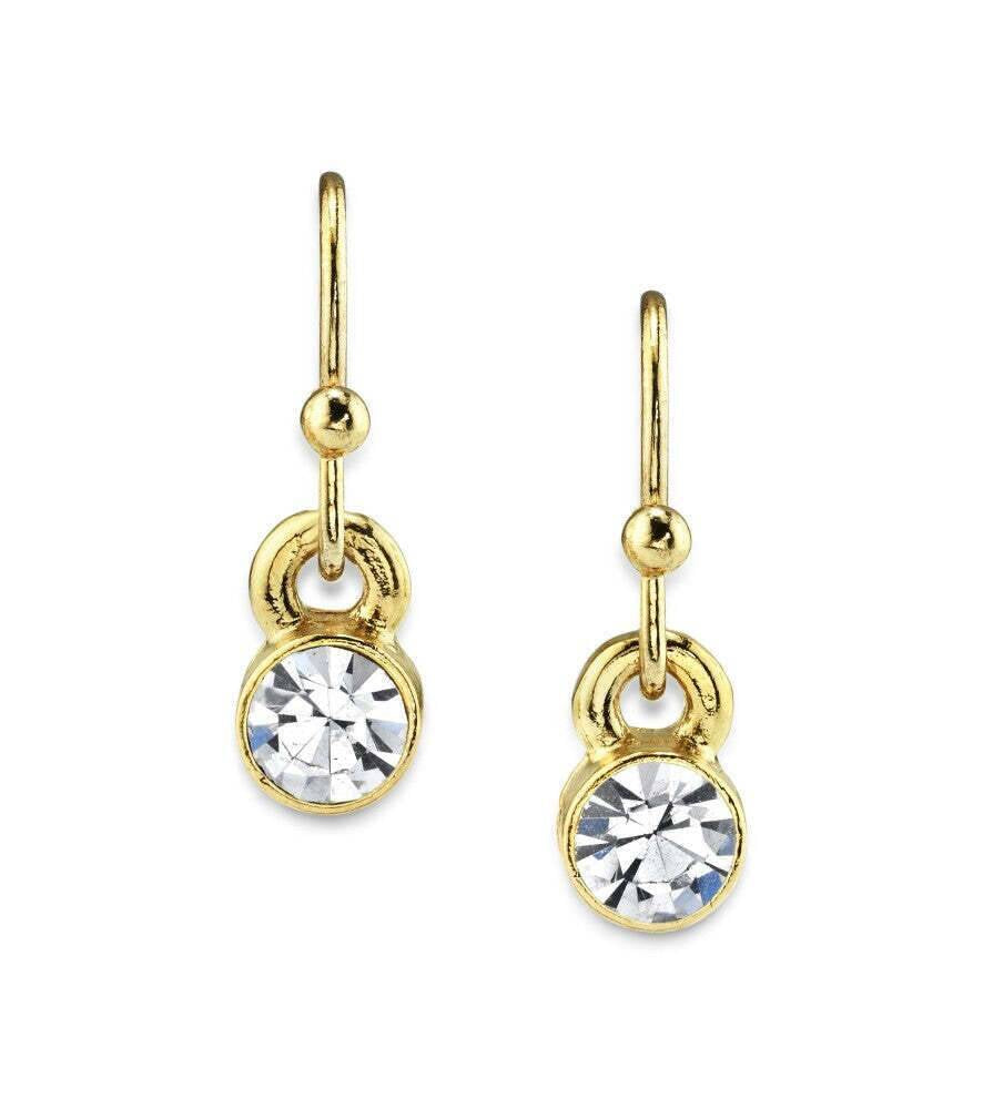 1928 Jewelry Round Crystal Wire Drop Earrings