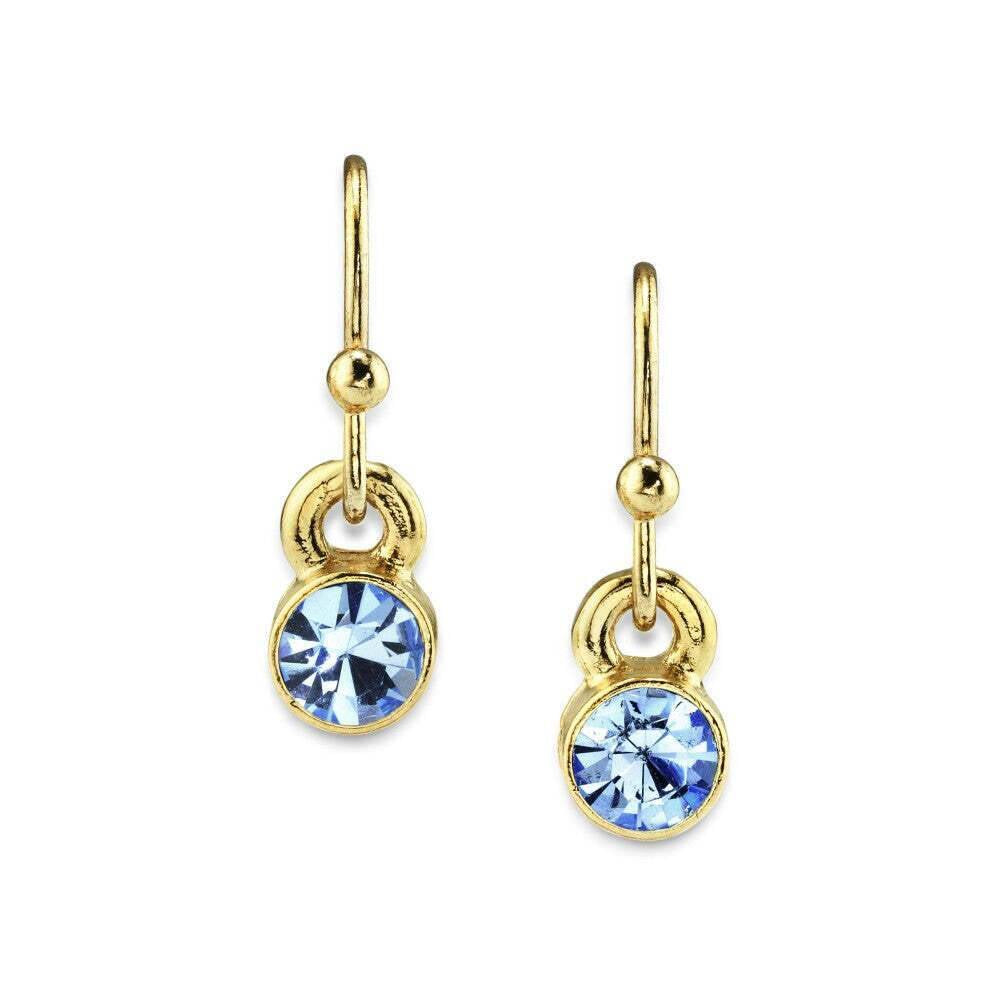 1928 Jewelry Round Crystal Wire Drop Earrings