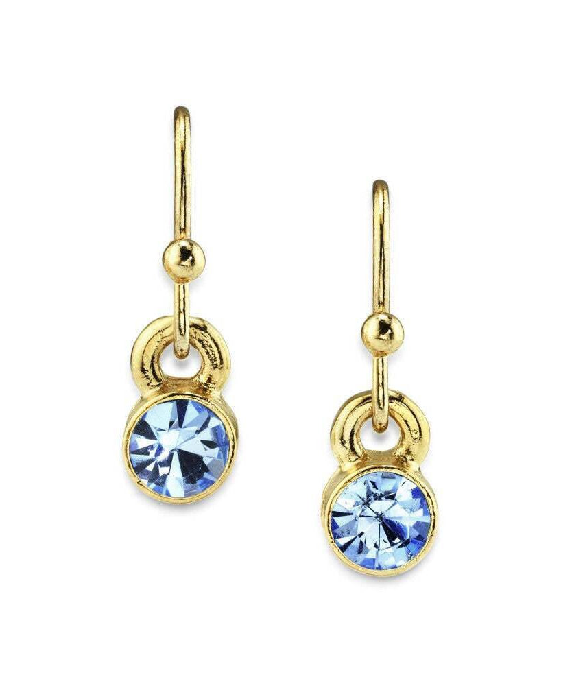 1928 Jewelry Round Crystal Wire Drop Earrings