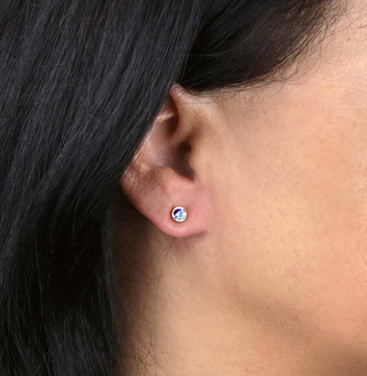 1928 Jewelry Round Crystal Tiny Stud Earrings