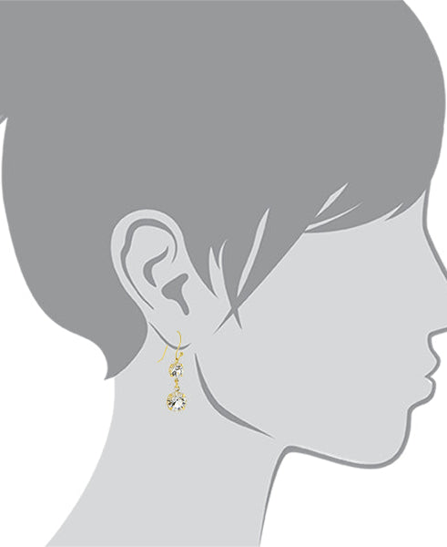 1928 Jewelry Genuine Round Multi Austrian Crystal Drop Earrings