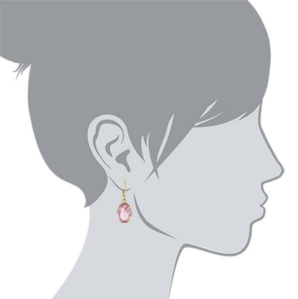 1928 Jewelry Pink Genuine Austrian Crystal Oval Drop Earrings