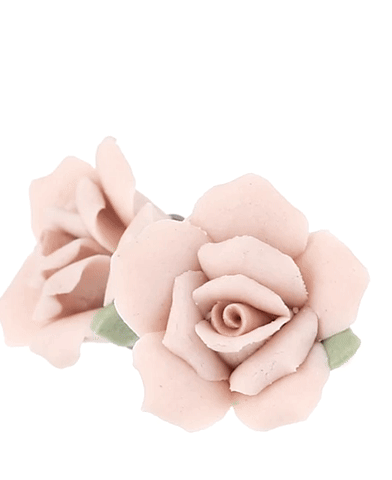 1928 Bridal Pink Porcelain Rose Post Earrings