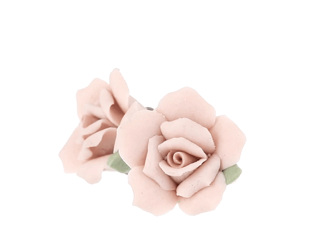 1928 Bridal Pink Porcelain Rose Post Earrings