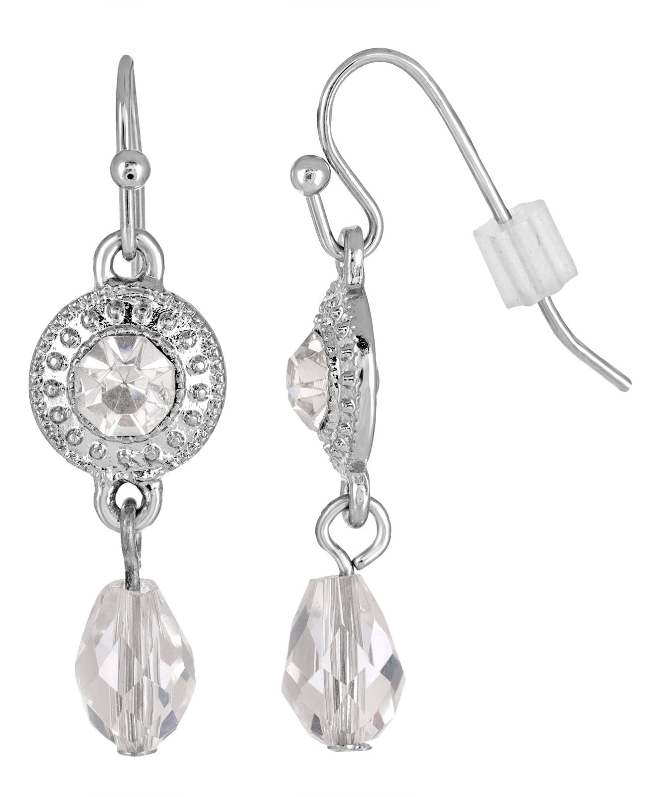 2028 Jewelry Multi Crystal Drop Fish Hook Earrings