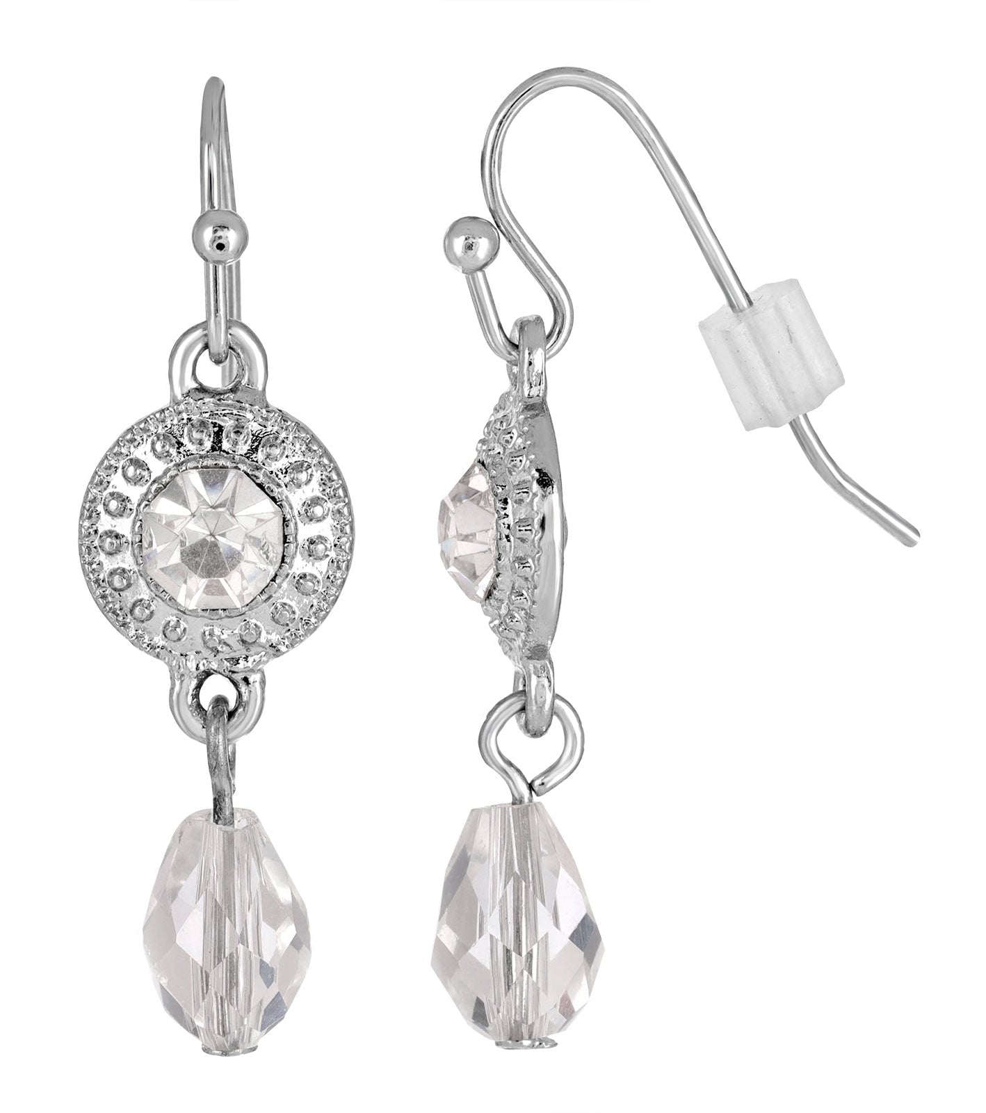 2028 Jewelry Multi Crystal Drop Fish Hook Earrings