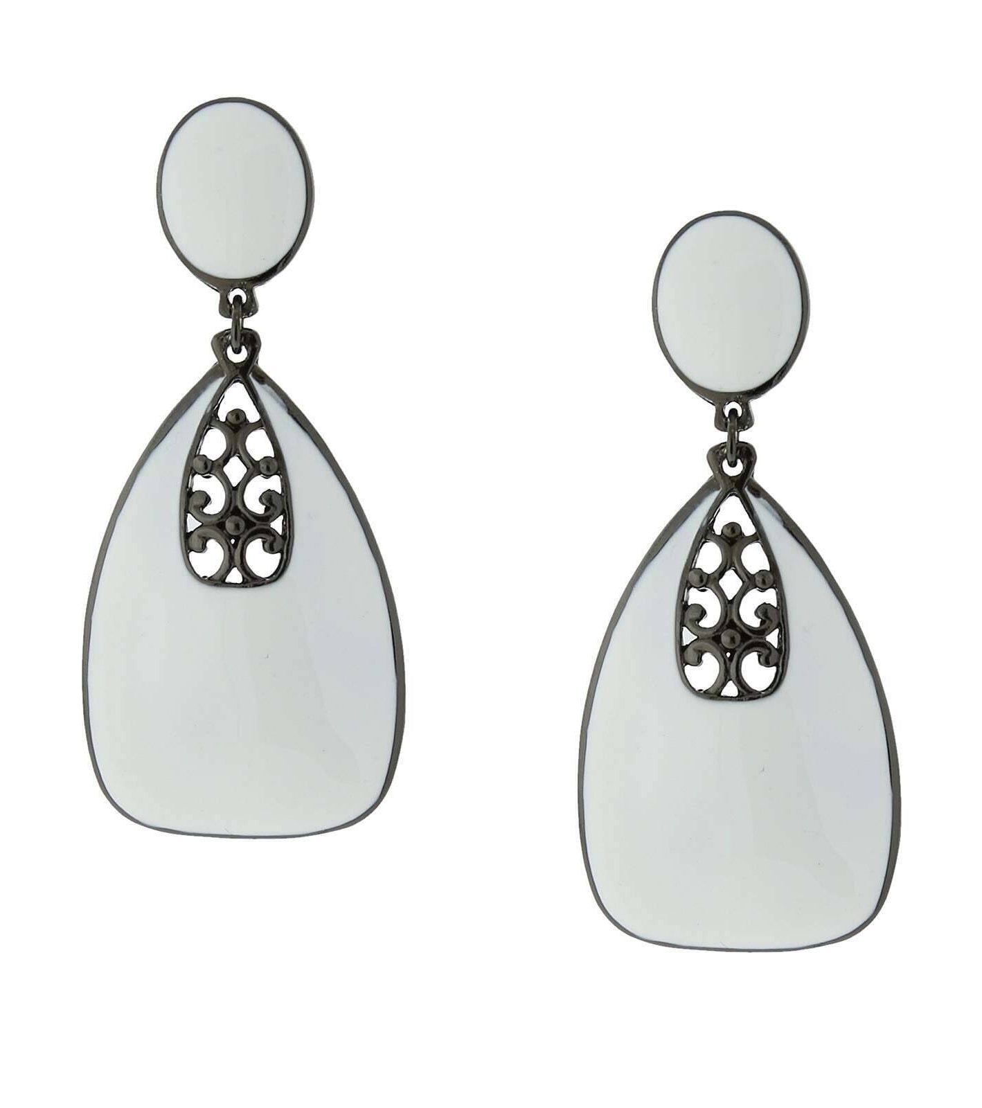 2028 Jewelry Filigree Enamel Statement Drop Earrings